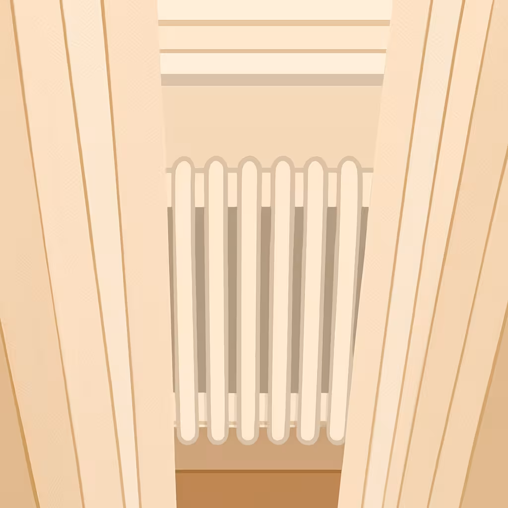 Шторы и трубчатые радиаторы отопления